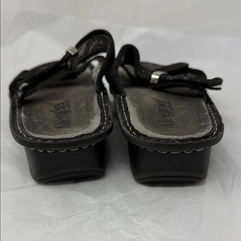 Alegria Karmen Black Shimmer Comfort Slides Iridescent Y2K Fairycore Sandals 7